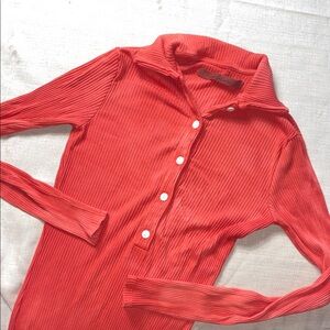 Enza Costa Coral Ribbed Henly Midi Dress